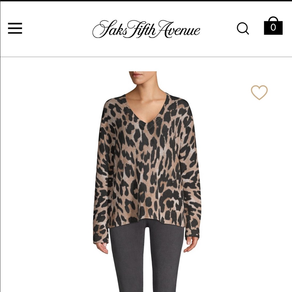360 Cashmere Geraldine Leopard Cashmere Sweater